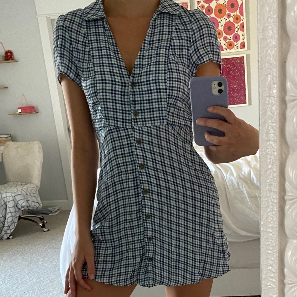 Checkered Collared Dress